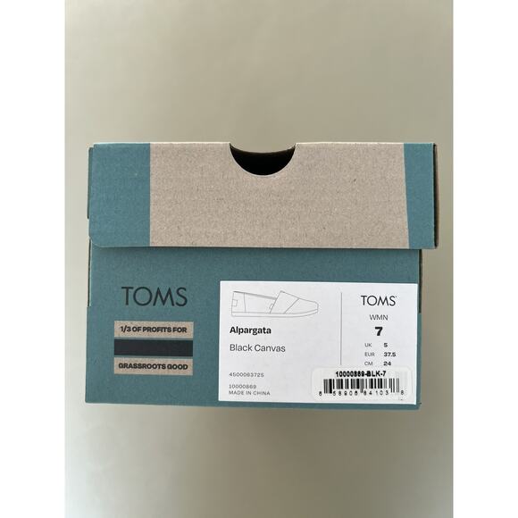 Toms Alpargata Black Canvas Women’s Size 7 - Picture 13 of 13